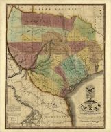 Texas 1837 Pre-Statehood Map 17x20, Texas 1837 Pre-Statehood Map